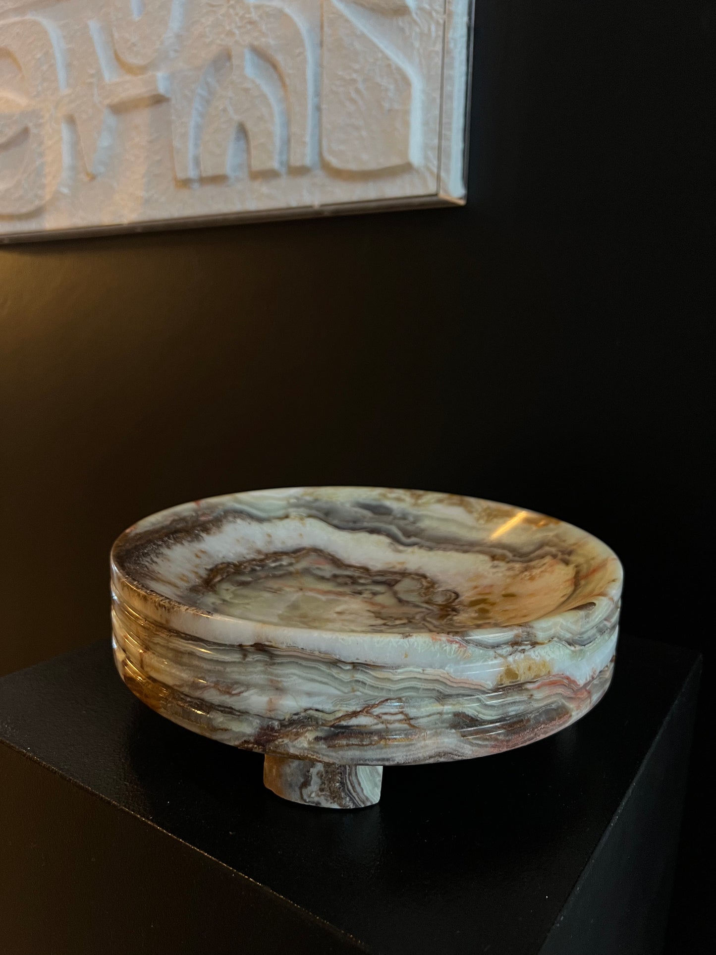 Vintage Marble Footed Bowl