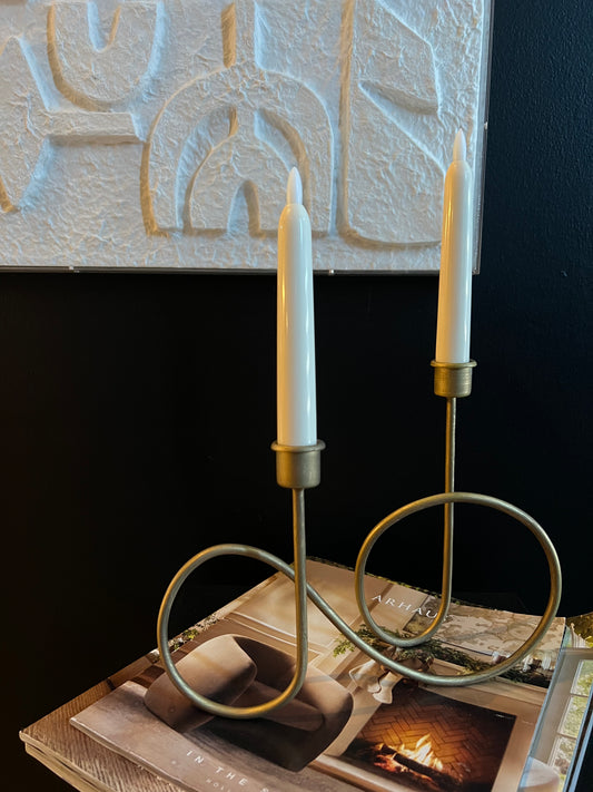 Vintage Gold Loop Candle Holder